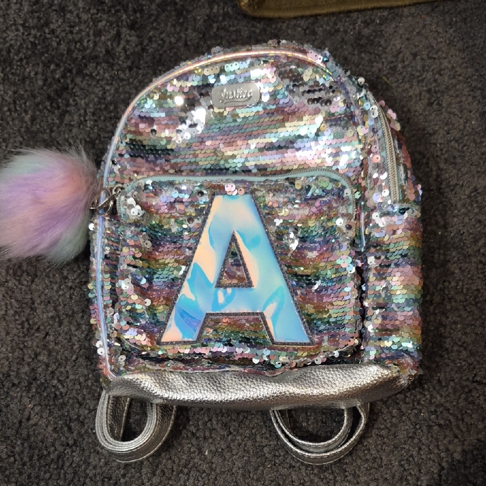 Justice Silver Sequin Mini Backpack